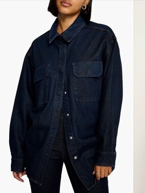 Good American Indigo Denim Shacket